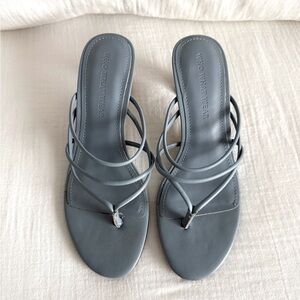 We Wore What Strappy Blue High Heel Sandals